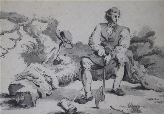 English School, c.1800 The Woodcutter 13 x 19cm